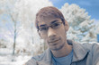 Photo: Young man in winter landscape Young man in winter landscape