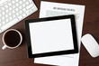 tablet on the table of a businessman