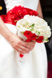 Bride holding bridal bouquet close up
