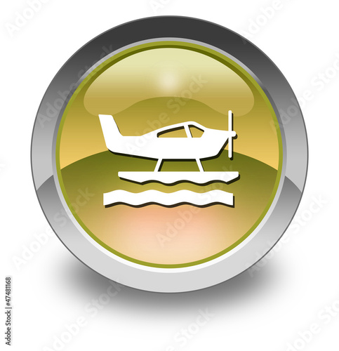 Illustration: Yellow Glossy Pictogram "Sea Plane" Yellow Glossy Pictogram "Sea Plane"