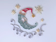 sleeping moon quilling paper design