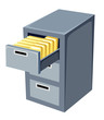 Vector: illustration of file cabinet with an open illustration of file cabinet with an open