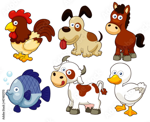 Vector: illustration of farm animals cartoon illustration of farm animals cartoon