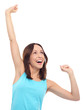 Young woman cheering