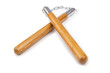 Martial arts nunchaku weapon isolated on white