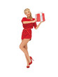 Lovely Woman In Red Dress With... Lovely Woman In Red Dress With...