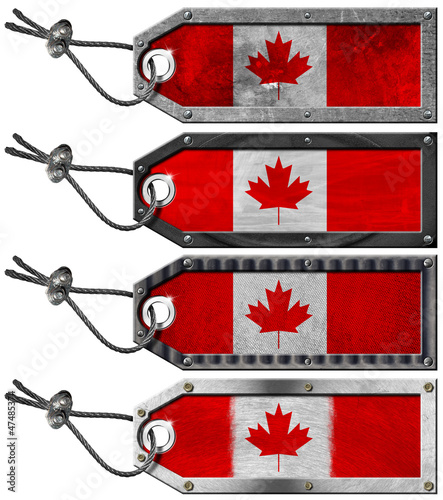 Illustration: Canada Flags Set of Grunge Metal Tags Canada Flags Set of Grunge Metal Tags