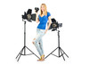 Attrative woman in photo studio