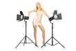 Attrative woman in photo studio