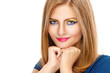 young woman close up with amazing makeup