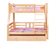 Bunk bed isolated over white background with clipping path