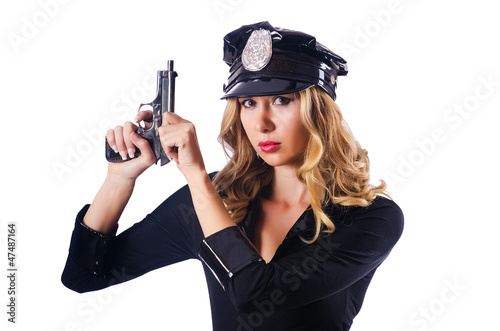 Photo: Young attractive woman police Young attractive woman police