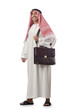 Diversity concept with arab on white