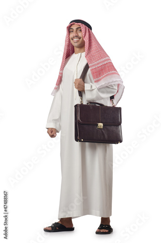 Photo: Diversity concept with arab on white Diversity concept with arab on white