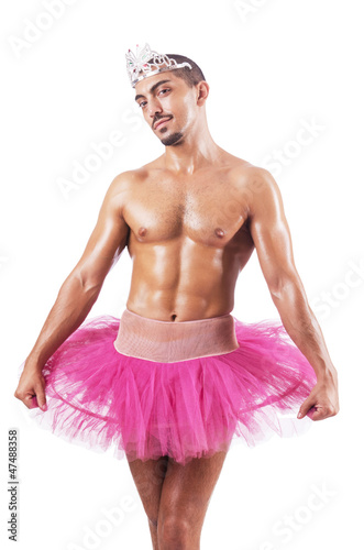 Photo: Muscular ballet performer in funny concept Muscular ballet performer in funny concept