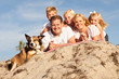 Happy Caucasian Family Portrait at the Beach
