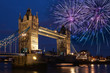 London, Tower Bridge, Feuerwerk, Silvester