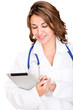 Doctor using tablet computer