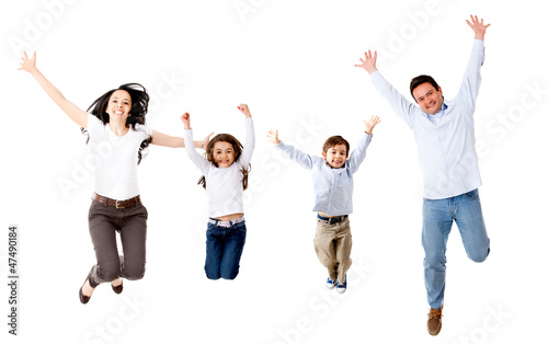 Photo: Happy family jumping Happy family jumping