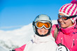 Happy skiers