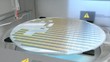 Separating a silicon wafer into individual die.