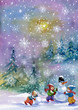 snowman and kids
