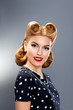 Pin-up Style. Styled Fashion Model in Retro Dress - Glamour