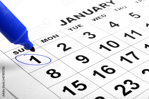 Photo: calendar and a marker calendar and a marker