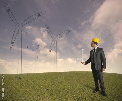 Photo: Wind turbine energy project Wind turbine energy project