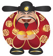 Chinese Prosperity Money God with Oranges