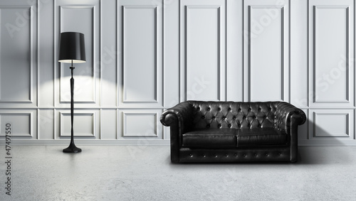 Illustration: sofa and lamp sofa and lamp