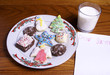 Christmas Cookies Milk and blank note for Santa Claus