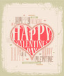 Retro Valentine greeting card design EPS 10