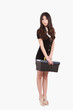 A Chinese girl holding a toolbox