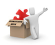 Person with donation box
