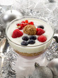 fruit dessert on christmas table