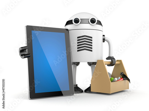 Illustration: Robot with pad Robot with pad