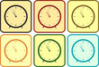 Vector: set isolated colorful clock in frame set isolated colorful clock in frame