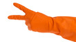 hand in orange glove count to two