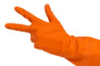 hand in orange glove count to three