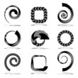 Abstract icons with striped pattern.