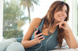 Happy Young Woman Listening To Music