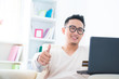 Photo: Thumb up internet shopping Thumb up internet shopping