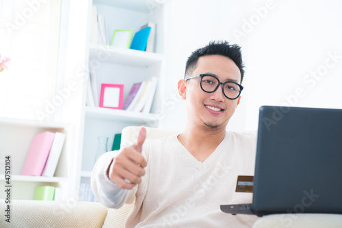 Photo: Thumb up internet shopping Thumb up internet shopping