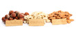 assortment of tasty nuts, isolated on white