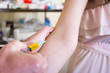 Photo: Woman getting a vaccination Woman getting a vaccination