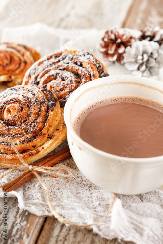 Photo: cinnamon rolls with cocoa cinnamon rolls with cocoa