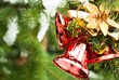 Christmas bells on pine tree