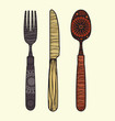 Cutlery - knife, fork and spoon