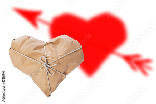 Photo: Heart packed and shadow impaled by arrow Heart packed and shadow impaled by arrow